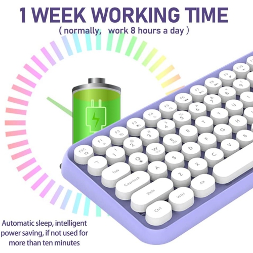 Wireless Bluetooth Typewriter Keyboard Portable Mini 84-Key Keyboard Compatible with Android, Ipad, Windows, PC, Tablet, for Home and Office