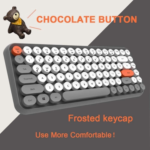 Wireless Bluetooth Typewriter Keyboard Portable Mini 84-Key Keyboard Compatible with Android, Ipad, Windows, PC, Tablet, for Home and Office