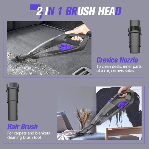 Cordless Handheld Vacuum Cleaner with Large Battery, Powerful Suction - For Car, Pet Hair, Office and Home Cleaning