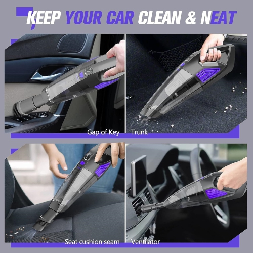 Cordless Handheld Vacuum Cleaner with Large Battery, Powerful Suction - For Car, Pet Hair, Office and Home Cleaning