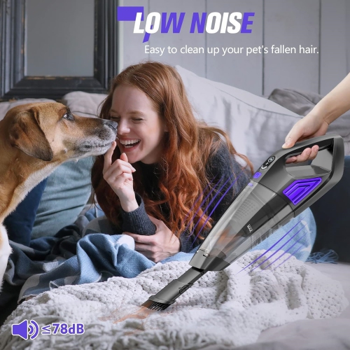 Cordless Handheld Vacuum Cleaner with Large Battery, Powerful Suction - For Car, Pet Hair, Office and Home Cleaning