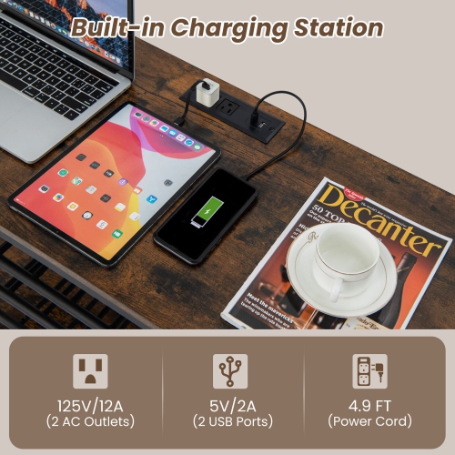 Gymax 3 Tier Wine Bar Cabinet with Storage Shelves Glass Holders Bottle Racks