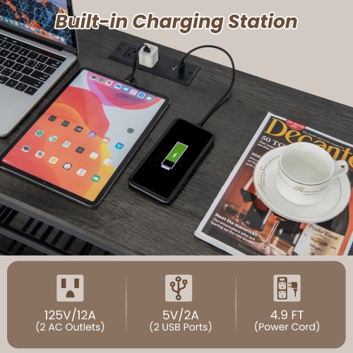 Gymax 3 Tier Wine Bar Cabinet with Storage Shelves Glass Holders Bottle Racks