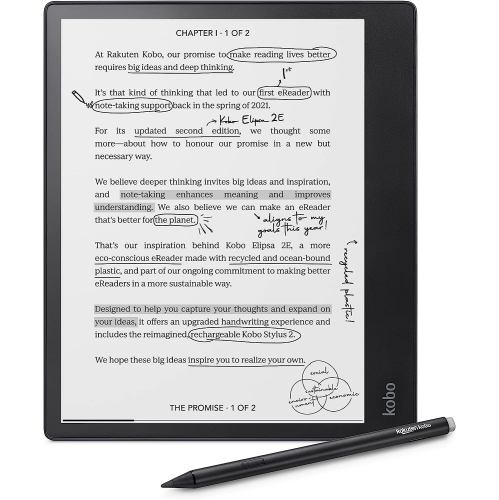 Remis à neuf - liseuse numérique Elipsa de 2E 10,3 po de Kobo avec stylet 2