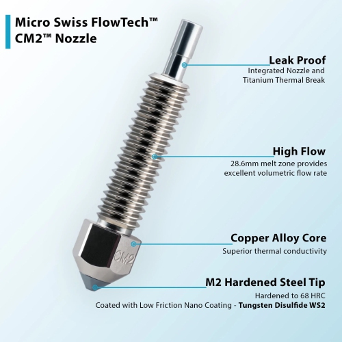 Buse Micro Swiss CM2™ pour flotteur FlowTech™ Hotend - 0,8&nbsp;mm