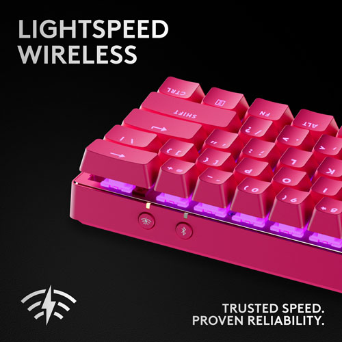 Logitech PRO X 60 LIGHTSPEED Wireless Backlit Mechanical GX Optical Linear Gaming Keyboard - Magenta - En