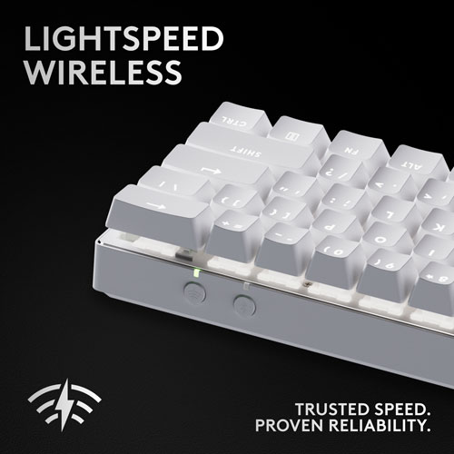 Clavier de jeu sans fil rétroéclairé à touches linéaires optiques GX PRO X 60 LIGHTSPEED de Logitech - Blanc - Anglais