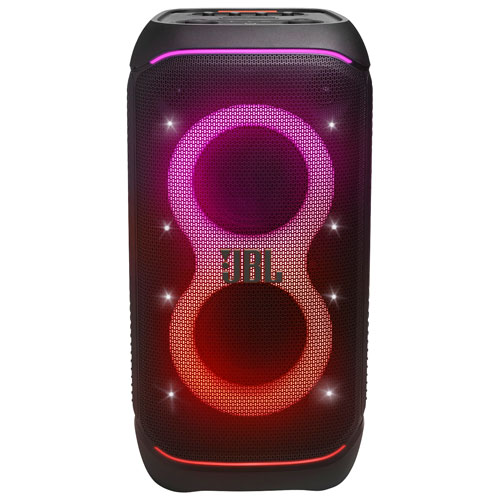 Haut-parleur sans fil Bluetooth résistant aux éclaboussures Partybox Stage 320 de JBL - Noir