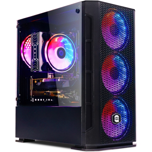 AQVIN AQ10 Tower Gaming PC Windows 10 Pro Desktop Computer, GeForce RTX 3050 6GB GDDR6, Intel i7 Quad-Core Processor, 32GB DDR4 RAM, 1TB SSD, RGB