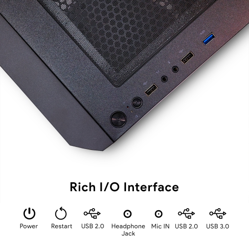 AQVIN AQ10 Tower Gaming PC Windows 10 Pro Desktop Computer, GeForce RTX 3050 6GB GDDR6, Intel i7 Quad-Core Processor, 32GB DDR4 RAM, 1TB SSD, RGB