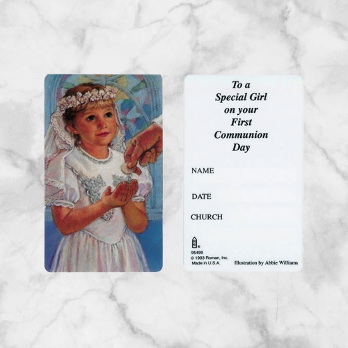 Club Pack Of 50 Girl's First Communion Keepsake Cards #95499