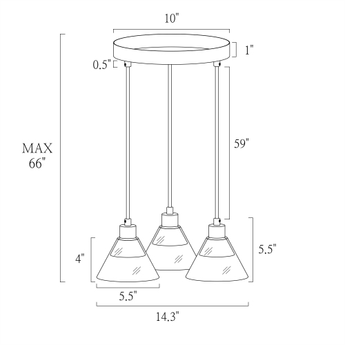 Lustre d'îlot de cuisine moderne, lampe suspendue en laiton et noir à 3 lampes avec abat-jour en verre transparent