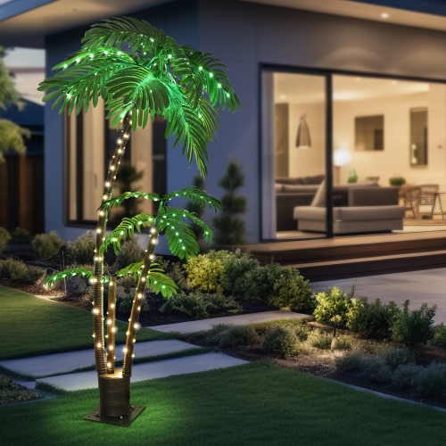 LED Artificial Palm Light 8 Light Modes for Outdoor Garden Patio Decoration
