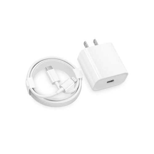 Apple iPhone 20W USB-C Wall Block Charger Lightning Connector Fast Charge | Compatible With iPhone 14, 13, 12, 11 Pro Max, XR, XS, iPad 10th Gen, 9th