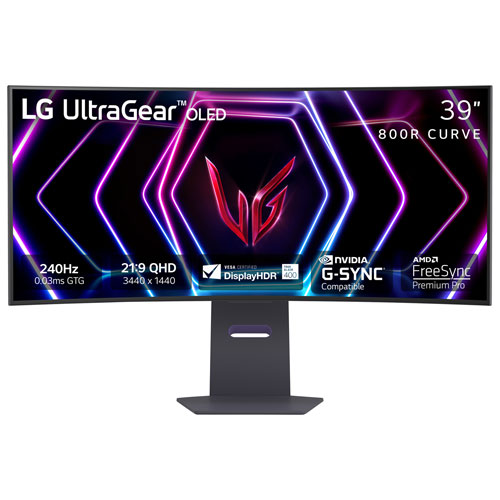 LG UltraGear 39" QHD 240Hz 0.03ms GTG Curved OLED LED G-Sync FreeSync Gaming Monitor - Black