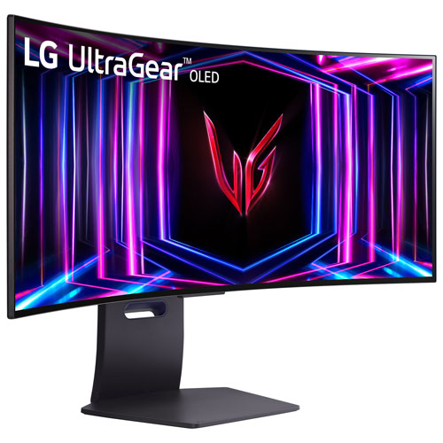 LG UltraGear 34" 1440p UWQHD 240Hz 0.03ms GTG Curved OLED LED G-Sync FreeSync Gaming Monitor (34GS95QE-B) - Purple-Grey