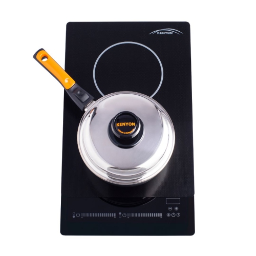 Kenyon B80321 Two Burner Induction Cooktop w/ Bridge Element, Black Glass, Touch Control, 120V ULC