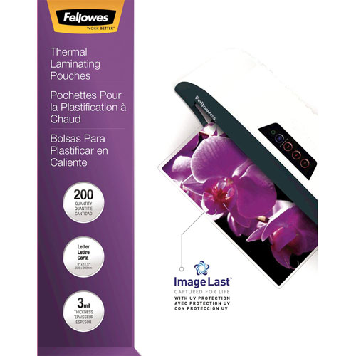 Fellowes ImageLast 9"x11.5" Thermal Laminating Pouches with UV Protection - 3 mil - 200 Pack