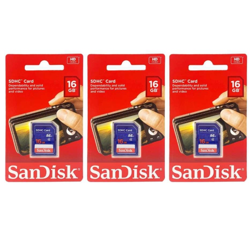SANDISK  16GB Class 4 Sdhc Flash Memory Card- Sdsdb-016G (Pack Of 3)