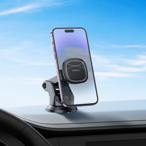 BOROFONE BH97 Car Magnetic Phone Holder Dashboard Windshield Holder Mount with Flexible Arm Built-in Strong Magnets Suction Cup Phone Holder