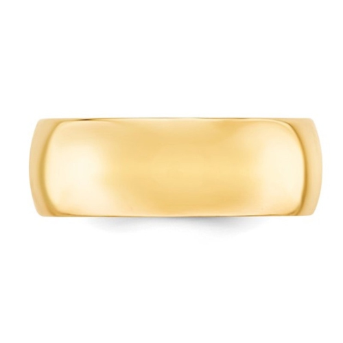 Mens 10K Yellow Gold 8mm Polished Wedding Band Ring