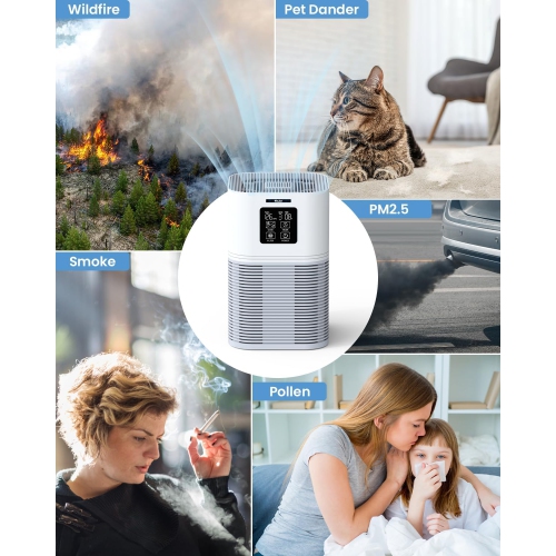 Purificateurs d'air VEWIOR pour la maison jusqu'à 600&nbsp;pi², purificateur d'air à filtre HEPA pour la fumée pollen squames d'animaux 18&nbsp;DB