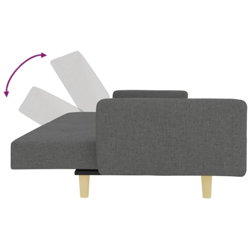 vidaXL 2-Seater Sofa Bed with Footstool Dark Grey Fabric