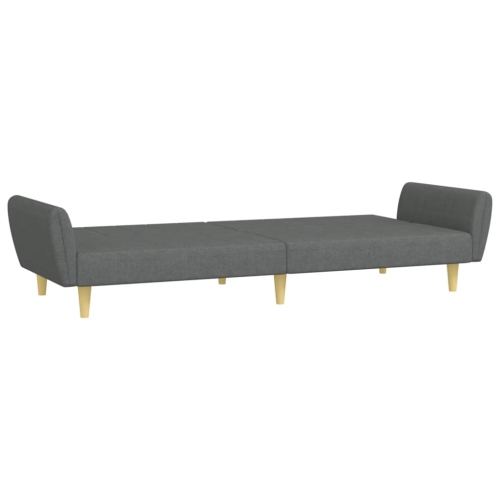 vidaXL 2-Seater Sofa Bed with Footstool Dark Grey Fabric