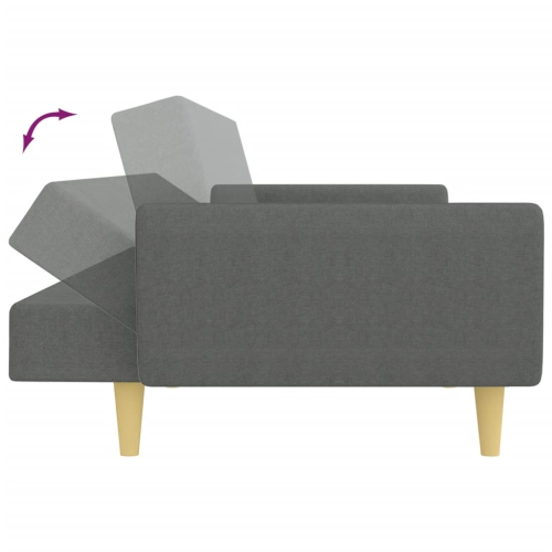 vidaXL 2-Seater Sofa Bed with Footstool Dark Grey Fabric