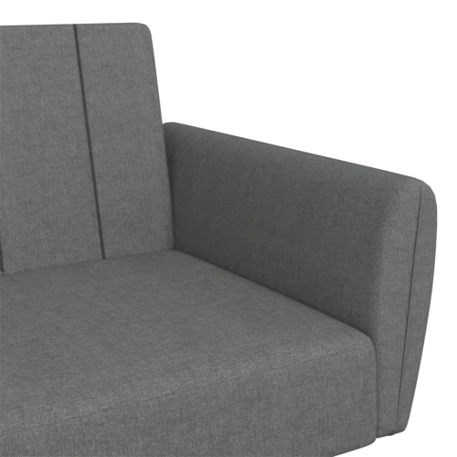 vidaXL 2-Seater Sofa Bed with Footstool Dark Grey Fabric
