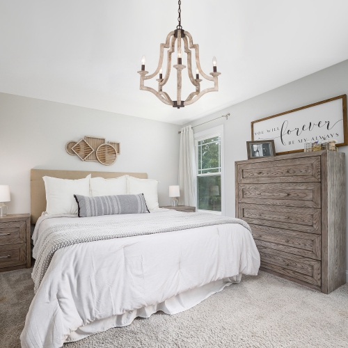 Lantern Wood Pendant 5-Light Cage Brown Rustic Chandelier Dining Room Island Chandelier with Farmhouse Candle Style