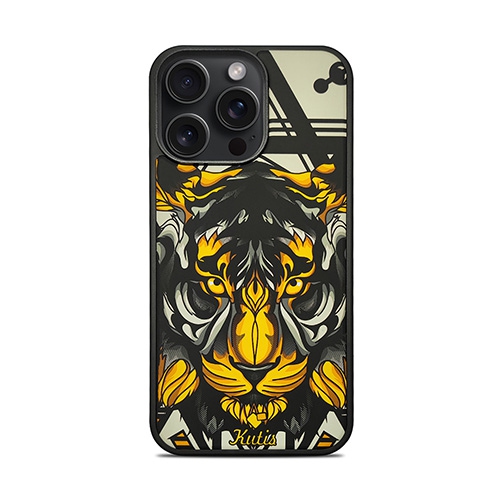 LUXURY AT LESS  Treemoda Printed Tiger Silicone Case for Iphone 15 Pro In Yellow