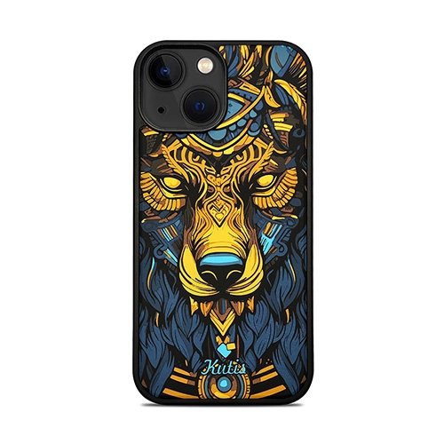 Treemoda Printed Yellow Wolf Silicone Case for iPhone 13 / 14