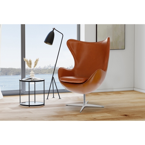 Valencia Finola Nappa 11000 Top-Grain Leather Brown Accent Chair