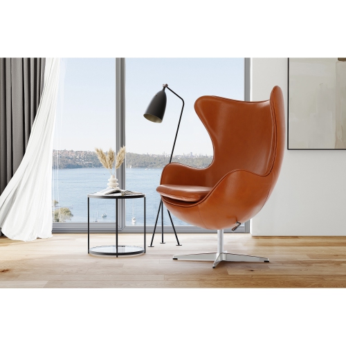 Valencia Finola Nappa 11000 Top-Grain Leather Brown Accent Chair
