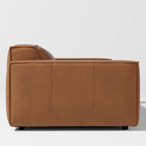Valencia Nathan Aniline Nappa 11000 Top-Grain Leather Modular Caramel Brown Loveseats Sofa