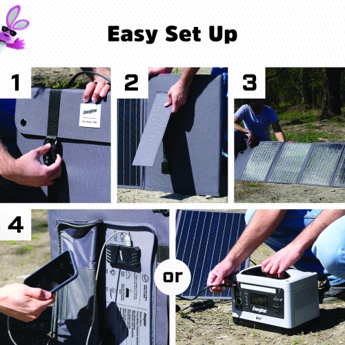 Panneau solaire portatif pliable de 120 W d'Energizer