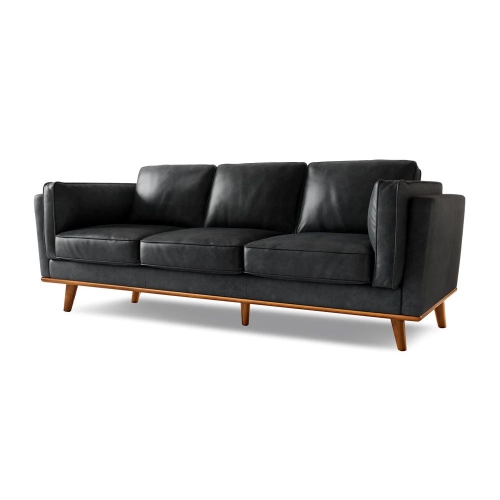 VALENCIA  Artisan Leather Three Seats In Black