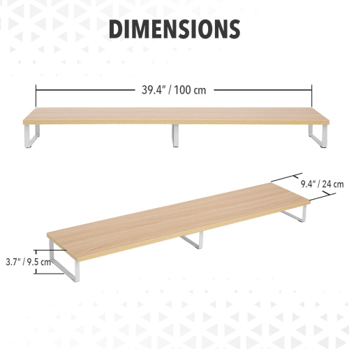 MotionGrey Monitor Stand Riser, 39.4 Inch Ergonomic Desk & tabletop Desktop Stand for Laptop, Desktop Shelf, Computer, MacBook, Notebook, PC - Light