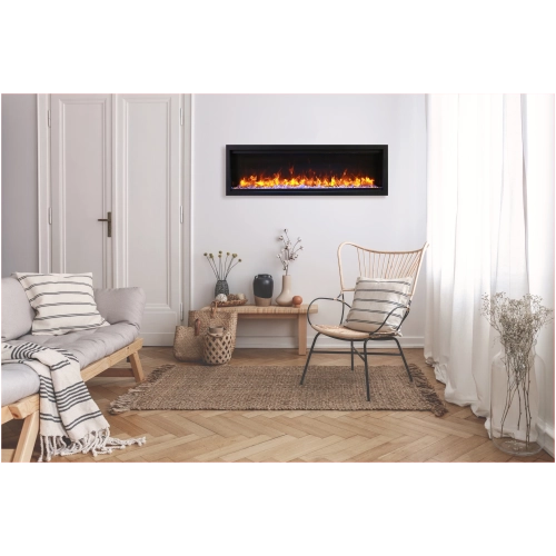 Symmetry Lumina 42" Indoor Outdoor Built In Smart Electric Fireplace, WiFi Enabled, Programable Remote Control , Multi Speed Flame, Comes with Real