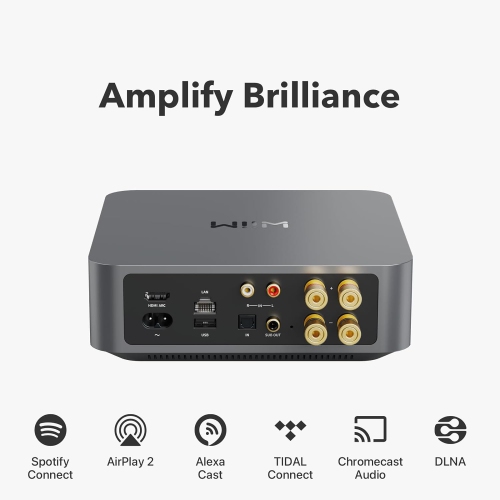Boîte ouverte - amplificateur de diffusion multipièce WiiM amp avec AirPlay 2, Chromecast, HDMI et commande vocale