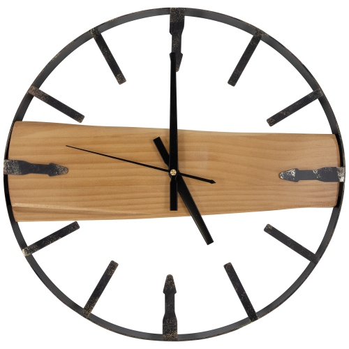 NORTHLIGHT  Rustic Metal Frame Wall Clock -15.75" - In Black