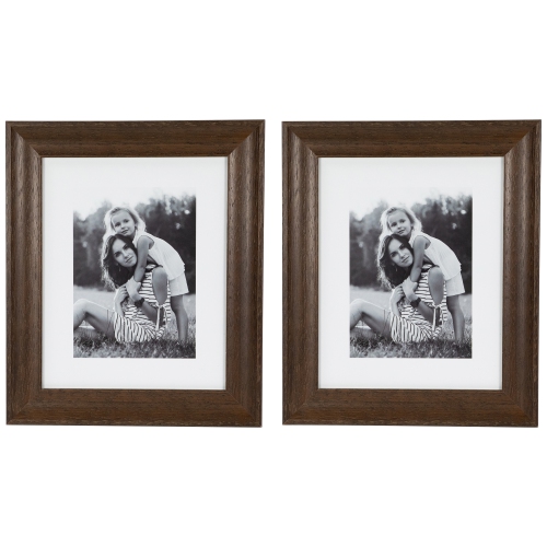 NORTHLIGHT  Wooden Picture Frames - for 8" X 10" Photos - - Set Of 2 In Dark Brown