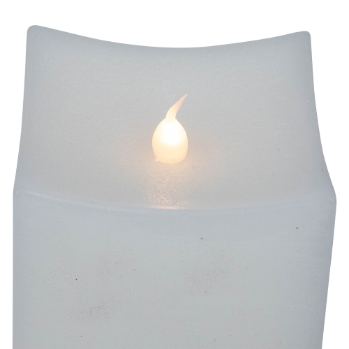 LED Flickering Flameless Wax Rectangular Candles - 8" - White - Set of 2