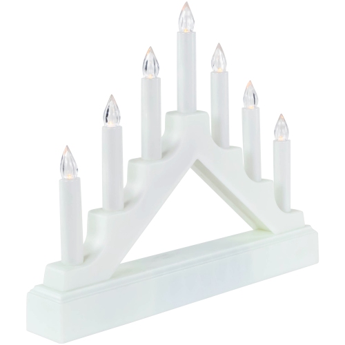 LED Lighted Christmas Candelabra Bridge - White Base - 13"