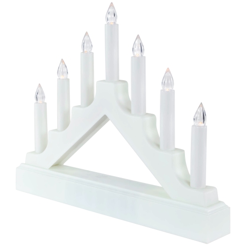 LED Lighted Christmas Candelabra Bridge - White Base - 13"