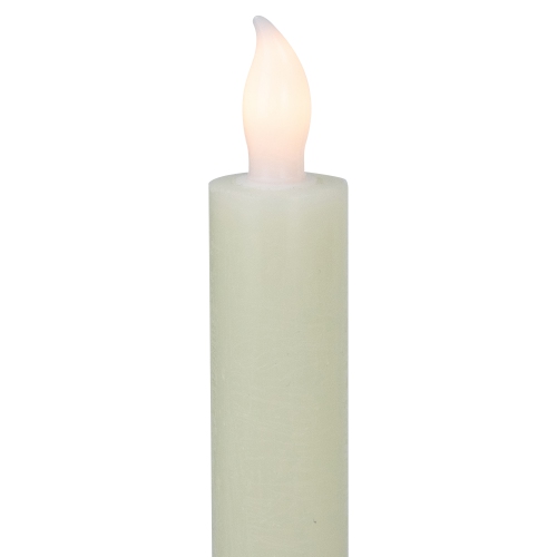 Set of 4 Solid Cream Flameless LED Constant Wax Taper Candles 9.5"