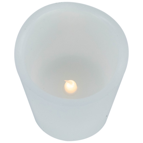 Chandelles cylindriques en cire solide sans flamme à DEL, 7 po, blanc, paq. 4