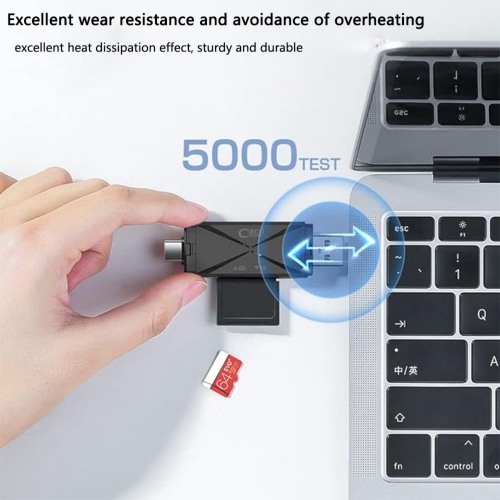 SD Card Reader [USB2.0 / Type C/Micro USB / 3-in-1] Card Reader OTG USB SD USB Type C Memory Card Reader - Compatible with Micro SD, Micro SDHC Card,