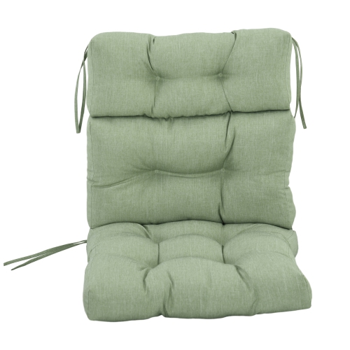 Outsunny Outdoor Seat/Back Chair Cushion, One-Piece Patio Chair Cushion Replacement, Tufted Pillow with Thick Filling and String Ties, 44" x 42" x